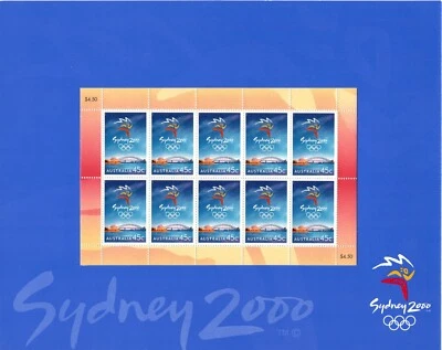 Selos da Austrália Jogos Olímpicos de Sydney folha sem marca de charneira pacote de apresentação Scott #1779 - Imagem 1 de 2
