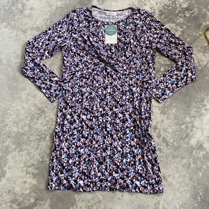 Mamalicious Dress Women Size XL Two Function Floral Print Long Sleeve Short - Picture 1 of 11