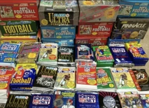 Huge Bulk Lot of 100 Unopened Old Vintage NFL Football Cards in Wax Packs NEW - Picture 1 of 1