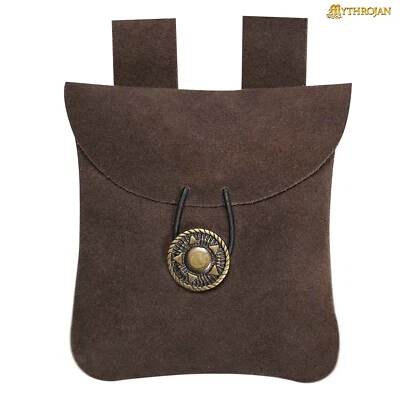 Bolso Cinturón Medieval Recreación Cosplay SCA Bolsa para Monedas Cartera Pequeña Marrón Chocolate Foto 1 de 4