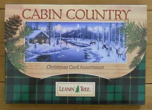 20 tarjetas de Navidad de Leanin Tree, país de cabaña, montañas, alces, pájaros, nieve, lago - Imagen 1 de 4