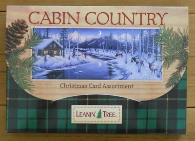 20 Leanin Tree CHRISTMAS Cards, CABIN COUNTRY, Mountains, Elk, Birds, Snow, Lake - Image 1 of 4