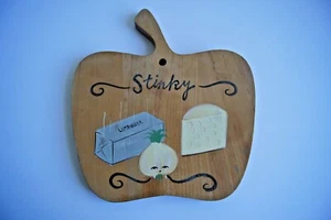 "Stinky" Hanging Cutting Board Vintage All West Japan Wood Limburger - Picture 1 of 9