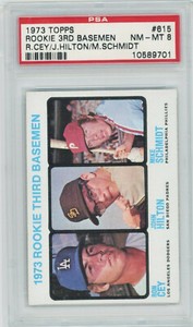 MIKE SCHMIDT RC 1973 Topps #615 PSA 8 NM-MT RON CEY-Rookie 3rd basemen