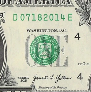 JULY 18 2014 Birthday Date Note Fancy Serial Number One Dollar Bill 07 18 2014 - Picture 1 of 11
