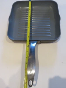 GreenPan 10.5" Square Ribbed Non-Stick Grill Skillet Griddle Frying Pan B168 - Picture 1 of 16