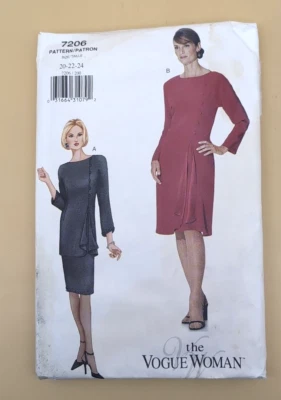 Vogue Woman Misses Petite Dress Tunic Skirt Pattern 7206 20-22-24 New Uncut V44 - Image 1 of 4