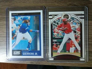 2020 Panini Chronicles Legacy Aristides Aquino Red RC/99 &Vlad Guerrero Jr Score - Imagen 1 de 3