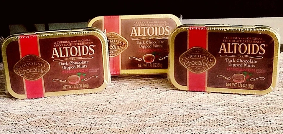 3 Collectors Tins Altoids Cinnamon Dark Chocolate Dipped Mints Collector