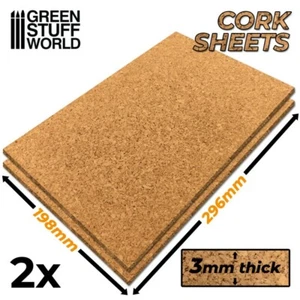 Cork Sheet in 3mm x2 Wargame bases, Model Trains, Craft Projects - Picture 1 of 1
