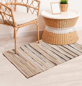 Rug Area Rugs Cotton Linen 2x3 Ft Multicolour Chindi for Livingroom Bedroom W... - Picture 1 of 12