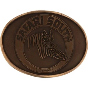 Bronze Safari South Africa Botswana Tours Wyler Foundry 70s Vintage Belt Buckle - Picture 1 of 5