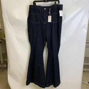 GOOD AMERICAN Good Waist Super Flare Jeans Women's Size 18-Plus Indigo - Picture 1 of 11