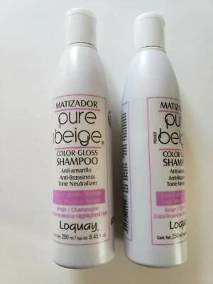 2 MATIZADOR PURE BEIGE LOQUAY PRIMER Color Gloss Shampoo Cabello Tenido Beige8Oz - Image 1 of 3