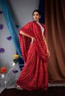 Beautiful HandBlock Ajrakh Printed Cotton Saree For Women & Blouse-Free Shipping