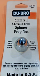 DU-BRO CAT. NO. 770 - NIP!! - 6mm X 1 Chromed Brass Spinner Prop Nut - Picture 1 of 4