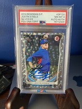 Justin Steele 2014 Bowman Draft Picks DP120 Silver Ice Signed Auto PSA 8