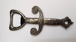 Antique Vintage Silver Brass Old Sword Knight Style Soda Beer Bottle Cap Opener - Picture 1 of 12