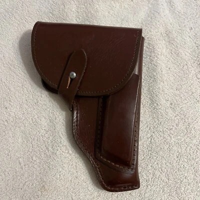 "Funda de cuero marrón con clip para pistola con cierre superior 7 1/2"" x 5""" Foto 1 de 4