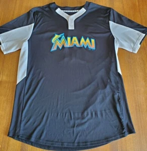 🔥EUC Majestic Cool Base Miami Marlins #22 MLB Shirt Adult Men's Size Large🔥 - Picture 1 of 9