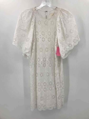 KATE SPADE Abito manica corta usat Katee Spadeo bianco ta XSchielli occhielli lunghezza