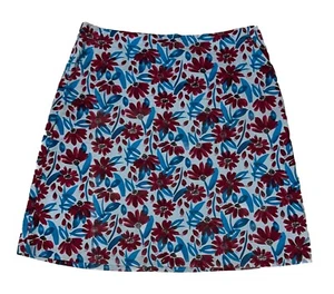 Seasalt Floral A-line Skirt UK 20 Paint Pot Blue Cotton Pockets - Picture 1 of 3