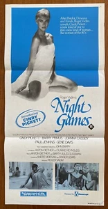 NIGHT GAMES ( 1980) Original Australian Daybill Movie Poster CINDY PICKETT - Picture 1 of 3