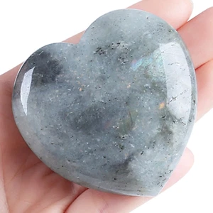 Large 60mm Moonstone Heart Crystal Natural Healing Stone Reiki Meditation Gift - Picture 1 of 12