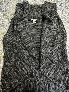 Reference Point Sleeveless Sweater Cardigan Large Open Gray. Pre-owned. - Picture 1 of 4