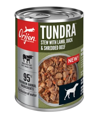 ORIJEN Grain-Free Real Meat Shreds Tundra Stew Premium Dog Food, 12.8 oz., 12