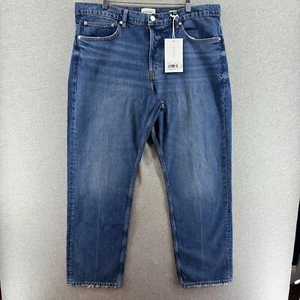 FRAME Mens Jeans Blue 38X32 The Straight Relaxed 100% Cotton Button Fly NWT - Picture 1 of 14
