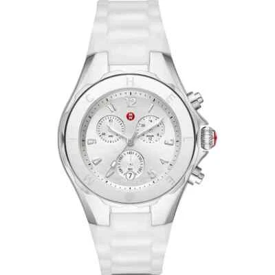 (EN VENTA) Nuevo Reloj Michele Jelly Bean Plateado Blanco MWW12F000090 Minorista $450 Foto 1 de 4