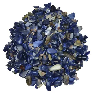 2 libras de chips de roca natural de sodalita caída con tarjeta de información - Imagen 1 de 2