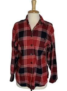 Monterey by Koret Plaid Women's Long Sleeve Button Up Size Medium Red Plaid EUC - Picture 1 of 9