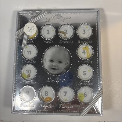 Carter's My First Year Baby Photo Frame Collage Silver New Sealed In Box - Image 1 of 4