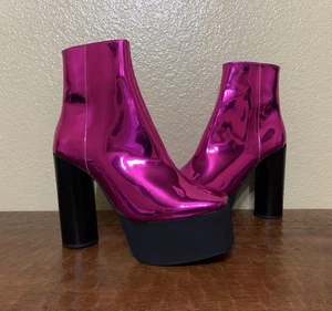Neu ohne Karton Asos Design Herren Größe UK 9/US 10 magentafarben Lackleder mit Absatz - Bild 1 von 12