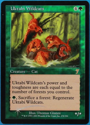 Uktabi Wildcats FOIL 7th Edition PLD Green Rare MAGIC CARD (ID# 501326) ABUGames - Image 1 of 2
