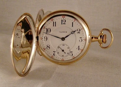 113 YEARS OLD ILLINOIS TWO-TONE STERLING SILVER HUNTER CASE 16s POCKET WATCH - Image 1 of 4