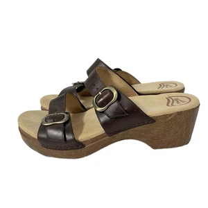 Dansko Sophie braune Leder Pantoletten Sandalen Größe 9 US / 40 EU TOP - Bild 1 von 10