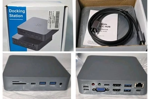 Doppel USB Typ-C Hub MH480 Dockingstation Hub Multiport Adapter (B16) - Bild 1 von 13