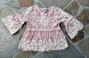 Ana & Rose Bohemian Bauern Top rosa Gr. LP Large zierlich bestickt - Bild 1 von 11