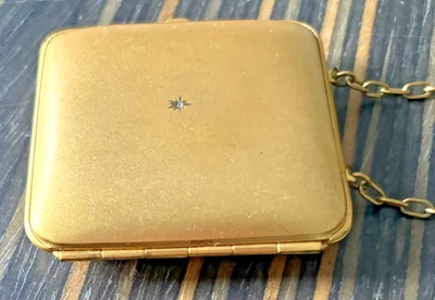 Старинный французский латунный кошелек для монет с каменной фиолетовой подкладкой 1890–1930-е - Изображение 1 из 4