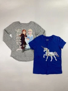 2 Lot Girl's XS 4/5 Disney and OshKosh B'Gosh T-Shirts - Picture 1 of 6