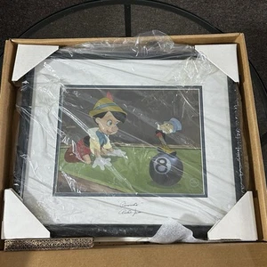 Pinocchio Jiminy Cricket Disney cel voice Dickie Jones 1940 firmato a mano Sericel - Foto 1 di 19