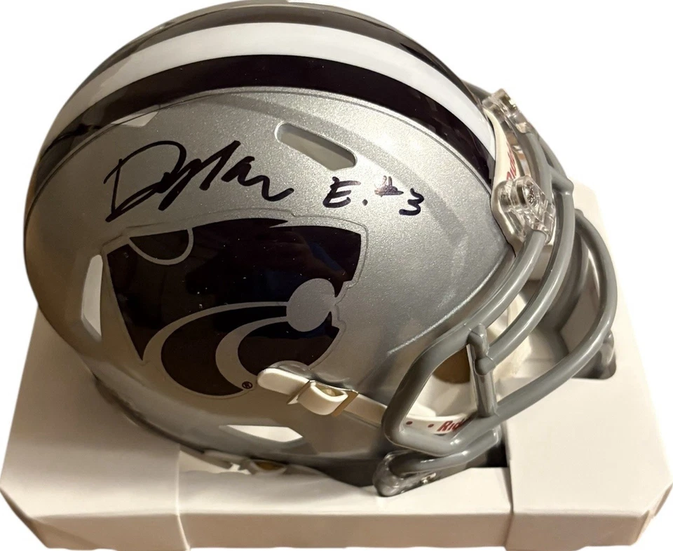 Kansas State Wildcats Dylan Edwards Signed Speed Mini Helmet JSA Certified - Image 1 of 1