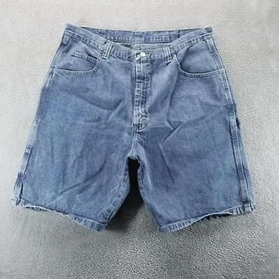Pantalones Cortos de Denim Wrangler Para Hombres 38 Azul Carpintero Recto 10" Sueltos Pantalones Cortos de Skate Y2K Foto 1 de 4