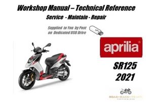 Aprilia SR125 SR 125 Service Repair Workshop Manual USB 2021 - Picture 1 of 11
