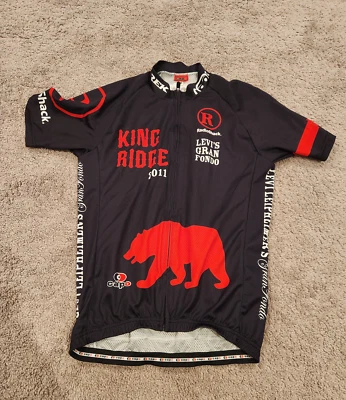 Capo Cycling Jersey Adult Medium Red Black Radio Shack Full Zip Polyester - Image 1 of 4