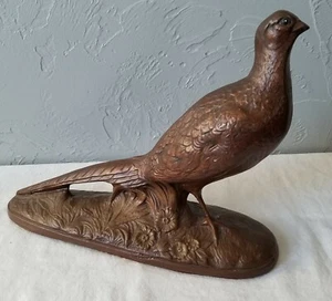 Large Vintage Art Pottery Brown Pheasant Figure on Base - Picture 1 of 9