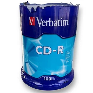 Verbatim CD-R 700MB 52X with Branded Surface - 100pk Spindle (94554) Brand New - Picture 1 of 3